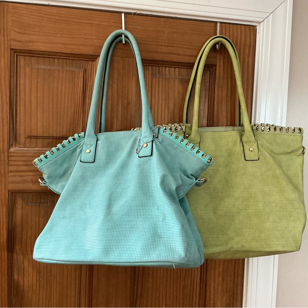 Stylish Blue and Green Tote Bags Bundle (2)